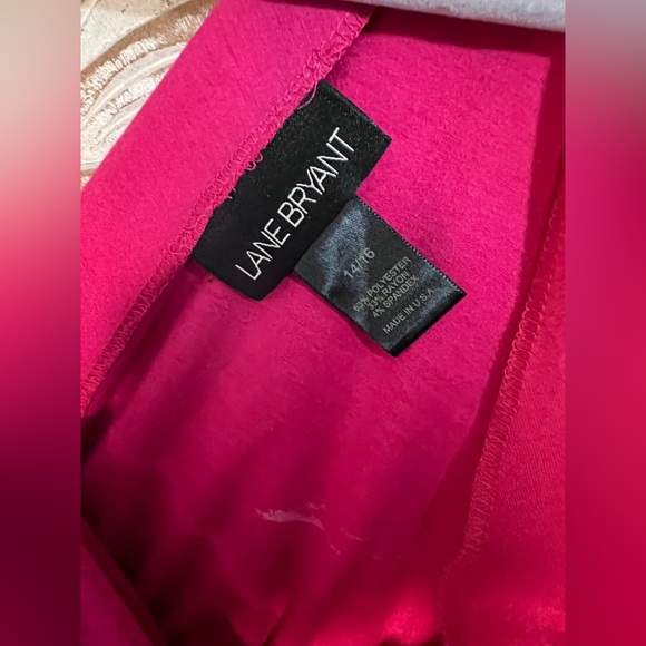 Lane Bryant Knit Pink V Neck Dress Flutter Sleeves Sz 14/16 - Picture 3 of 4